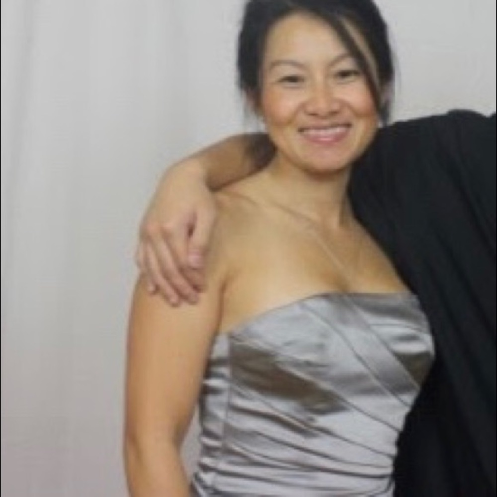 Preloved Bebe XS gray strapless dress